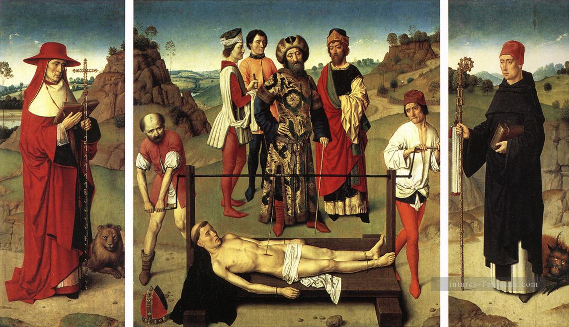 Martyre de St Erasmus Triptyque hollandais Dirk Bouts Peintures à l'huile